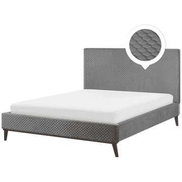 Beliani Postelja BAYONNE 180x200 cm siva