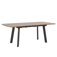 Beliani Zložljiva jedilna miza 160/200 x 90 cm iz temnega lesa s črno barvo SALVADOR