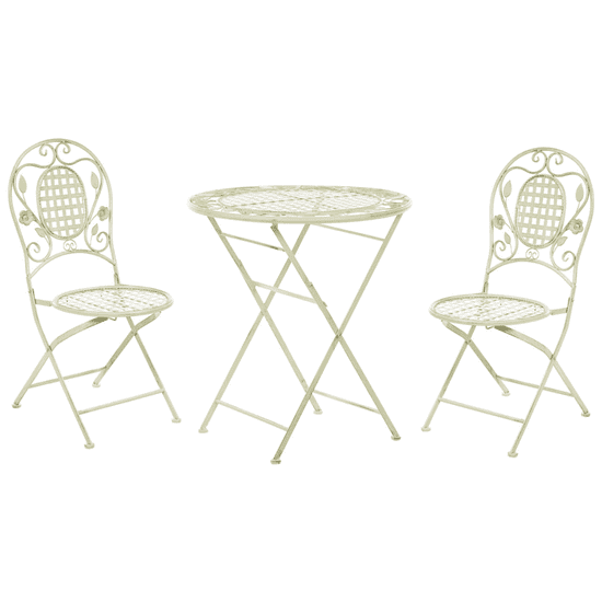 Beliani Bistro set kovinski svetlo zeleni BIVIO