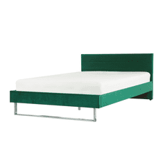 Beliani Žametna zelena postelja 160 x 200 cm BELLOU