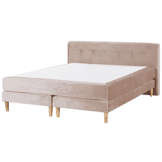 Beliani Žametna postelja 180 x 200 cm bež MARQUISE