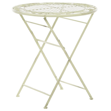 Beliani Balkonska kovinska miza ø 70 cm svetlo zelena BIVIO