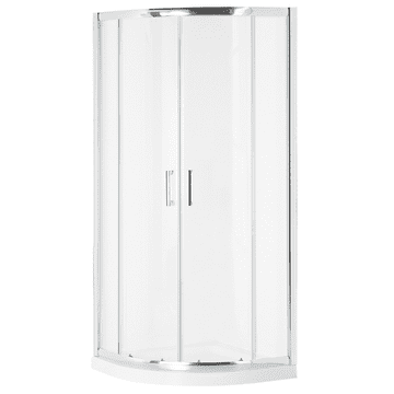 Beliani Srebrna tuš kabina iz kaljenega stekla 90x90x185 cm JUKATAN