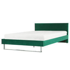Beliani Žametna zelena postelja 180 x 200 cm BELLOU