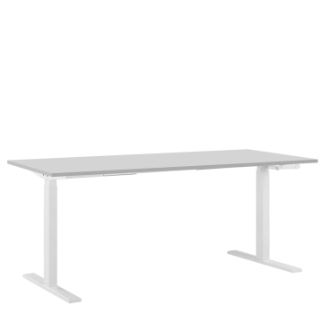 Beliani Ročno nastavljiva miza 180 x 80 cm belo-siva DESTIN II
