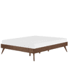 Lesena postelja 140 x 200 cm temna BERRIC