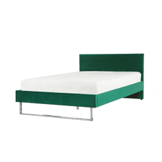 Beliani Žametna zelena postelja 140 x 200 cm BELLOU