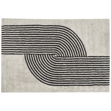 Beliani Bombažna preproga 160 x 230 cm črna/bela BARELI