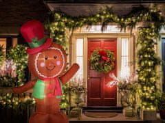 Beliani Božična napihljiva medenjakova hišica z LED lučko 240 cm rjava SAVELA