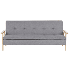 Beliani Oblazinjena raztegljiva kavč postelja svetlo siva TJORN
