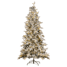 Beliani Zasneženo osvetljeno božično drevo 210 bela TATLOW