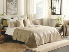 Beliani Set reliefnega pregrinjala in vzglavnikov 220 x 240 cm taupe SHUSH