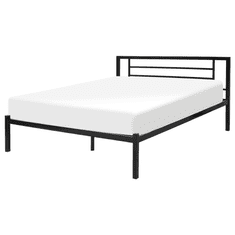 Beliani Kovinska postelja 140 x 200 cm črna CUSSET