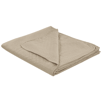 Beliani Reliefno posteljno pregrinjalo 200 x 220 cm taupe SHUSH