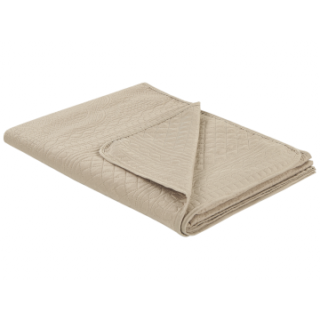 Beliani Reliefno posteljno pregrinjalo 140 x 210 cm taupe SHUSH
