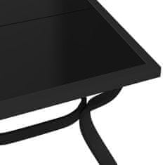 Vidaxl Vrtna miza črna 140x70x70 cm jeklo in steklo