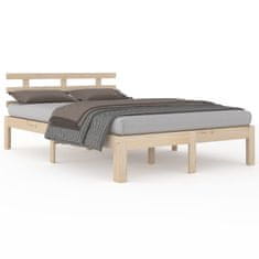 Vidaxl Posteljni okvir iz trdnega lesa 140x190 cm