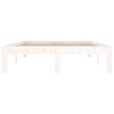Vidaxl Posteljni okvir bel iz trdnega lesa 120x190 cm 4FT