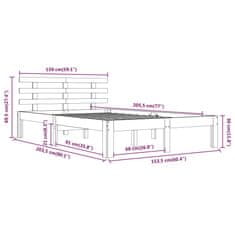 Vidaxl Posteljni okvir iz trdnega lesa 150x200 cm 5FT