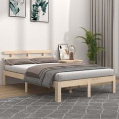 Vidaxl Posteljni okvir iz trdnega lesa 140x190 cm