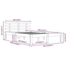 Vidaxl Posteljni okvir iz trdnega lesa 160x200 cm