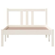 Vidaxl Posteljni okvir bel iz trdnega lesa 90x200 cm