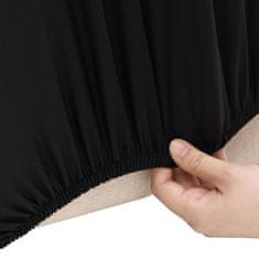 Vidaxl Raztegljiva prevleka za trosed črn poliester jersey