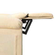 shumee Zložljiv masažni stol, krem barve, oblazinjen s tkanino