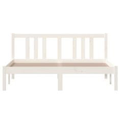 Vidaxl Posteljni okvir bel iz trdnega lesa 140x200 cm