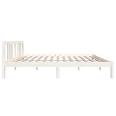 Vidaxl Posteljni okvir bel iz trdnega lesa 140x200 cm
