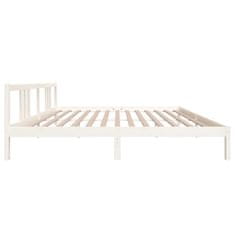 Vidaxl Posteljni okvir bel iz trdnega lesa 200x200 cm