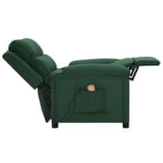 shumee Zložljiv masažni stol, temno zelen, oblazinjen s tkanino