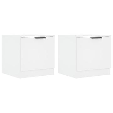 Vidaxl Nočna omarica 2 kosa bela 40x39x40 cm