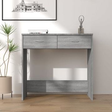 Vidaxl vidaXL Pisalna miza, siva sonoma hrastova, 80x40x75 cm, material na osnovi lesa