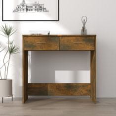 Vidaxl Pisalna miza dimljeni hrast 80x40x75 cm konstruiran les