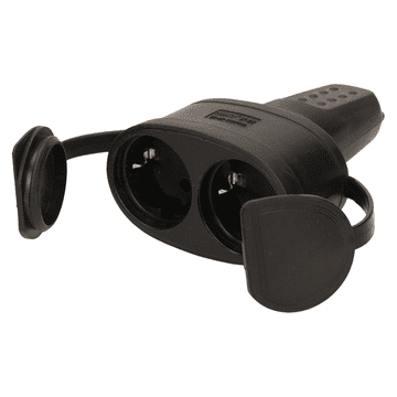 shumee ORNO HERMETIČNA DVOJNA GUMIJASTA VTIČNICA 2P Z IP 44