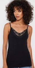 Vero Moda Ženska majica brez VMINGE Slim Fit 10229188 Black (Velikost S)