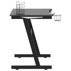 shumee Gaming miza z nogami Z-oblike črna 90x60x75 cm