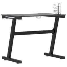 Vidaxl Gaming miza z nogami Z-oblike črna 90x60x75 cm
