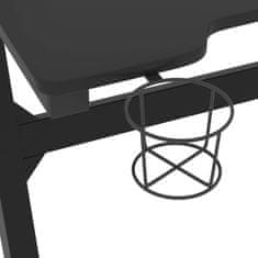 Vidaxl Gaming miza z nogami Z-oblike črna 90x60x75 cm