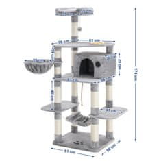 FEANDREA Mačje drevo XXL Svetlo sivo PCT99W