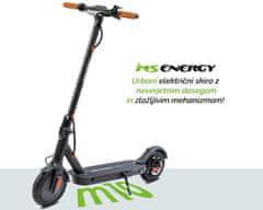 MS ENERGY M10 električni skiro, 8.5, zložljiv, 350W, do 28km, črn