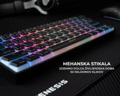 Thor 660 gaming tipkovnica, mehanska, USB-C, Bluetooth, RGB LED, črna