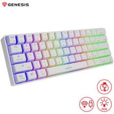 Genesis Thor 660 gaming tipkovnica, mehanska, USB-C, Bluetooth, RGB LED, bela