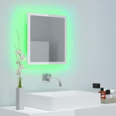 Vidaxl LED kopalniško ogledalo visok sijaj belo 40x8,5x37 cm akril