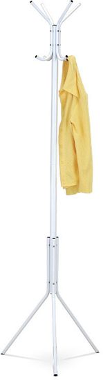 Autronic Stojalo obešalnik, višina 174 cm, jeklena konstrukcija, Bela Mat lak, nosilnost 6 kg 80001-04A WT
