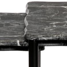 Autronic Priklopne in odlagalne mize, nastavljeno 3 kom, ploščo črni marmor, kovinske noge, črna m 20658-04 BK
