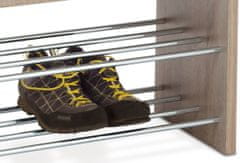 Autronic Omara za čevlje / taburet, 2 kovine kromirano polica, MDF, 3D hrastov dekor Sonoma 83168-10 SANJE