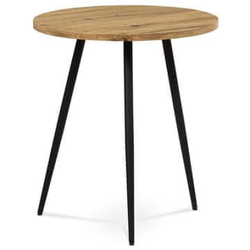 Autronic Dockside tabela, MDF, dekor divji hrast, kovinski, črni lak AF-3005 HRAST