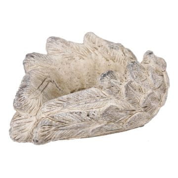 Autronic Ovitek za rože, beton v obliki krila z dekorjem pero. JUK1003